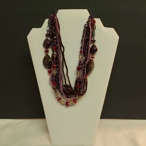 Elegant Multi-Strand Purple Necklace